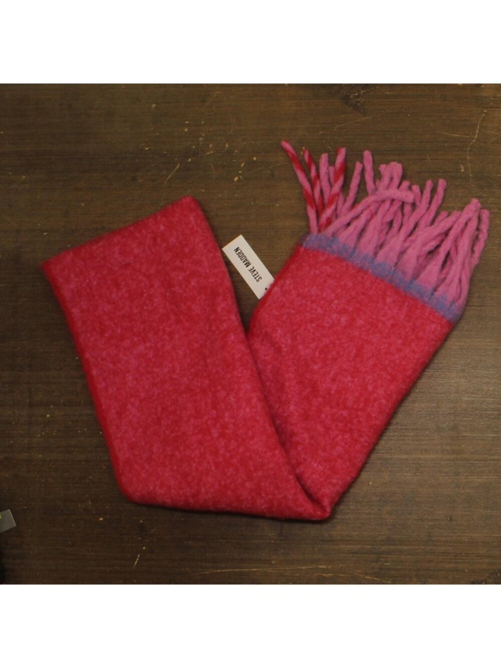 NWT Steve Madden Two-Tone Lofty Scarf Fuzzy Oversized SMA-5223 Bright Pink Multi
